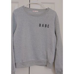 Girls Romwe grey crew neck